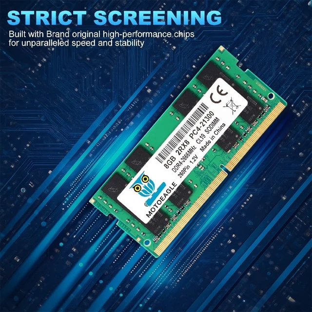 Alt view image 4 of 5 - 16GB (2X8GB) DDR4 2666MHz PC4-21300 PC4-2666V 2RX8 CL19 SODIMM 1.2V 260-Pin Non-ECC SO-DIMM Laptop Notebook RAM Memory Module