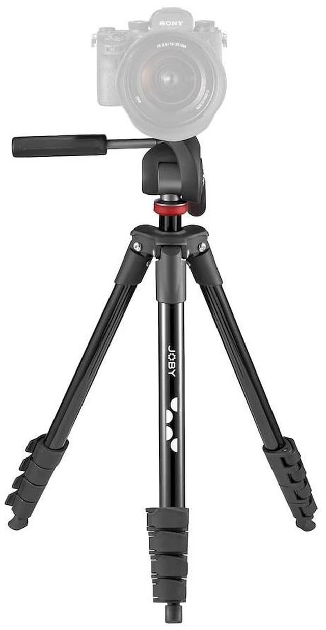 Main image of Joby Compact Advanced, Camera Tripod with 3-Way Head, Universal -20 Quick Release Attachment and Carrying Bag, for CSC, DSLR, Mirrorless Camera, Smartphone, Colour: Black
