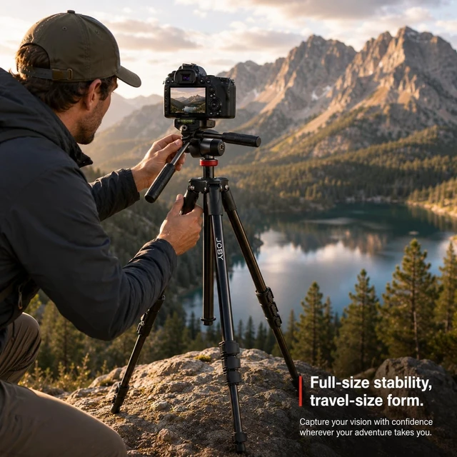 Alt view image 2 of 5 - Joby Compact Advanced, Camera Tripod with 3-Way Head, Universal -20 Quick Release Attachment and Carrying Bag, for CSC, DSLR, Mirrorless Camera, Smartphone, Colour: Black