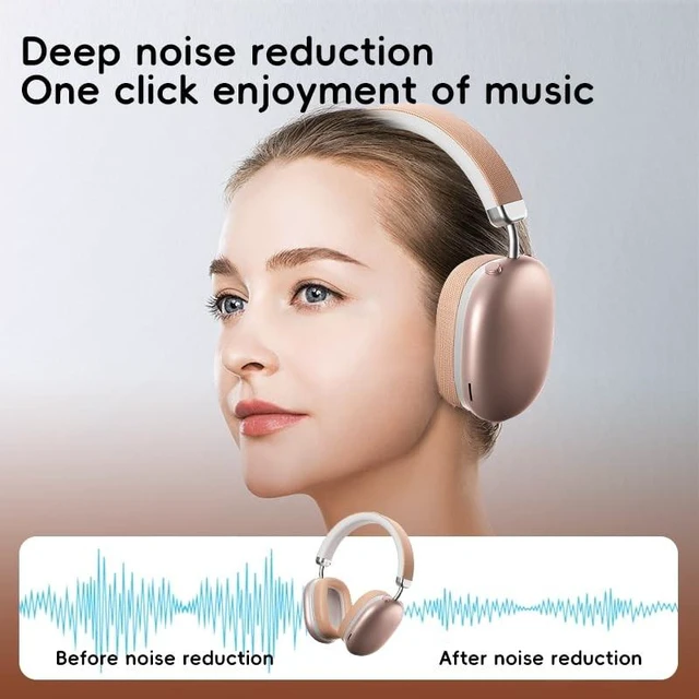 Alt view image 3 of 5 - JUNJIEUNVO BT1638 Over-Ear Wireless Headphones, Premium Padded Headband, Champagne USB-C Charging, Bluetooth Headphones Long Endurance Flight of up to 40 HoursFashionable and Colorful (Purple)