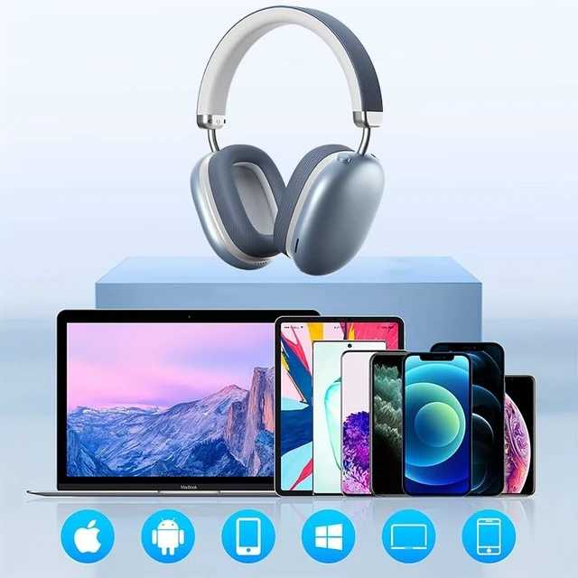 Alt view image 5 of 5 - JUNJIEUNVO BT1638 Over-Ear Wireless Headphones, Premium Padded Headband, Champagne USB-C Charging, Bluetooth Headphones Long Endurance Flight of up to 40 HoursFashionable and Colorful (Purple)