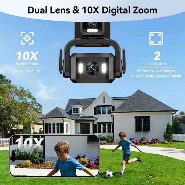 Alt view image 2 of 5 - HCWLY LINK 4G LTE 4K Solar Security Camera, Large