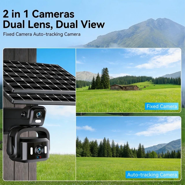 Alt view image 3 of 5 - HCWLY LINK 4G LTE 4K Solar Security Camera, Large