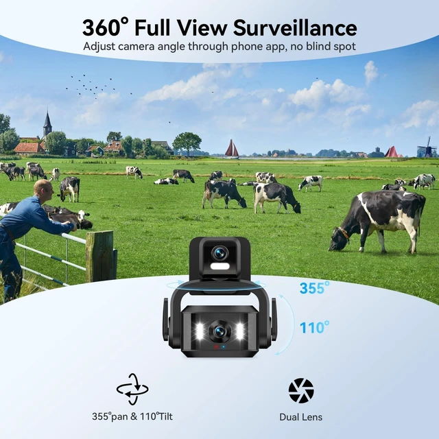 Alt view image 4 of 5 - HCWLY LINK 4G LTE 4K Solar Security Camera, Large
