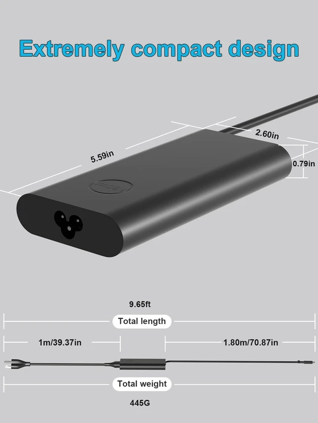 Alt view image 4 of 5 - HSXIRQA 130W USB C Charger Compatible with Dell Inspiron 14 16 Plus 7420 7430 7440 7620 7630 7640 Inspiron 16 14 7620 7630 7640 7635 7490 7430 7440 2-in-1 alienware-x14 R1 R2 Laptop