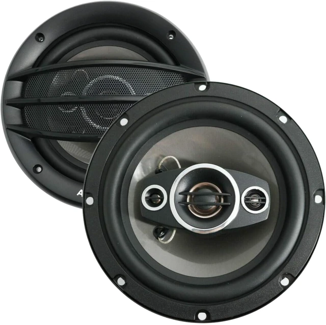 Main image of Audiobank AB-630 6.5-Inch 4-Way Car Audio Coaxial Speakers, 400W Power Handling, Dual Piezo Tweeters, 65Hz-20kHz Frequency Response, 2-Pack