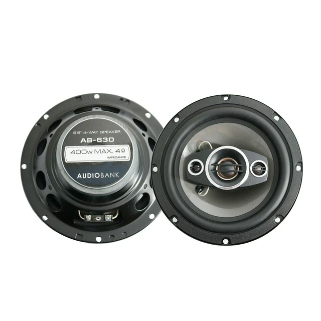 Alt view image 2 of 5 - Audiobank AB-630 6.5-Inch 4-Way Car Audio Coaxial Speakers, 400W Power Handling, Dual Piezo Tweeters, 65Hz-20kHz Frequency Response, 2-Pack