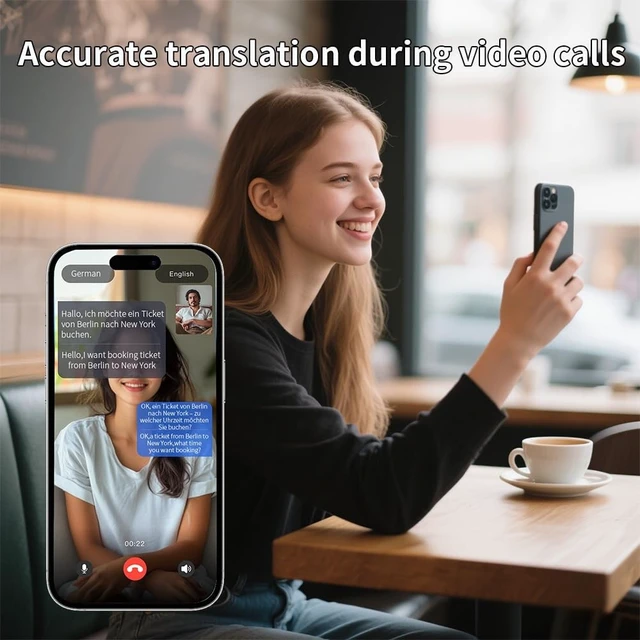 Alt view image 2 of 5 - Hsility Translation Earbuds Real Time Wireless Earbuds with Translator for 144 Languages Bluetooth 5.4 Dual Noise Canceling Mic Bass Stereo Sound 36H Play Time and IPX7 for Travel Business