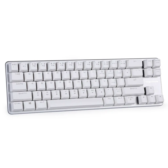 Alt view image 2 of 5 - Qisan Happy Deals 10% Discount Off Mechanical Keyboard Gaming Keyboard Blue Switch 68-Keys Mini Design (60%) Gaming Wired Keyboard White Silver Magicforce