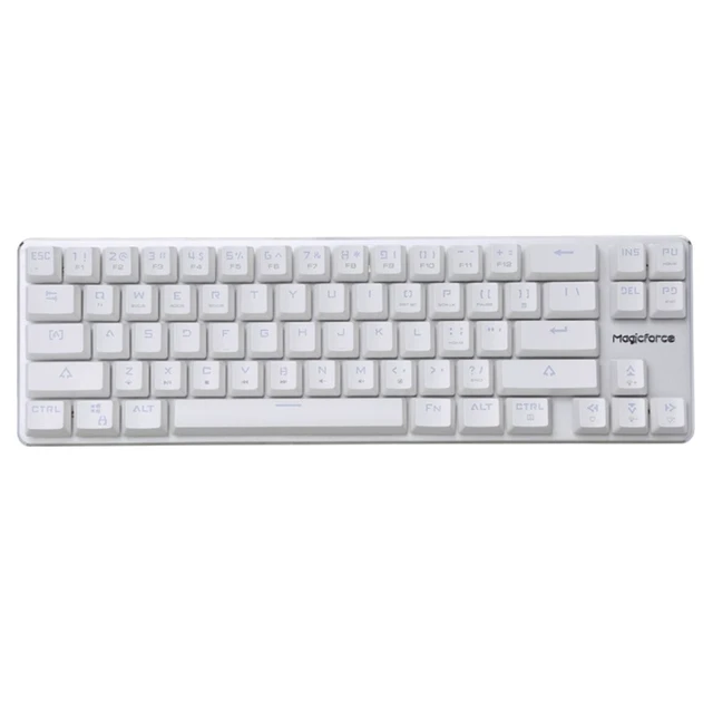 Alt view image 3 of 5 - Qisan Happy Deals 10% Discount Off Mechanical Keyboard Gaming Keyboard Blue Switch 68-Keys Mini Design (60%) Gaming Wired Keyboard White Silver Magicforce