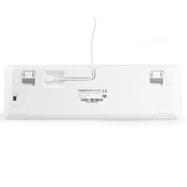 Alt view image 5 of 5 - Qisan Happy Deals 10% Discount Off Mechanical Keyboard Gaming Keyboard Blue Switch 68-Keys Mini Design (60%) Gaming Wired Keyboard White Silver Magicforce