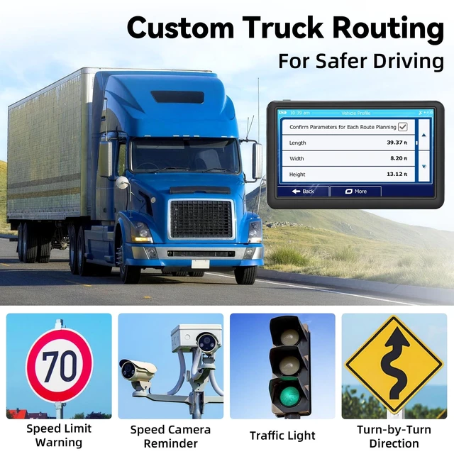 Alt view image 5 of 5 - 7" Car GPS Navigator,Commercial GPS Navigation for Semi Trucker Driver