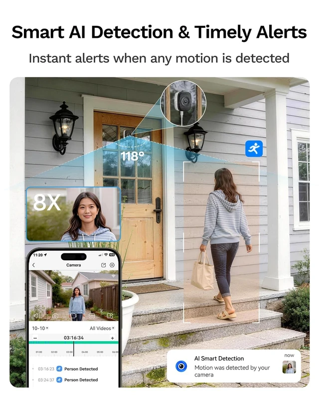 Alt view image 5 of 5 - LongPlus 5MP 3K Window Camera for Home Security, WiFi6 Safeview Camera