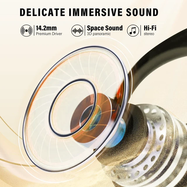 Alt view image 3 of 5 - Open Ear Headphones, Bluetooth 5.4 Headphones, Translation Earbuds, Black
