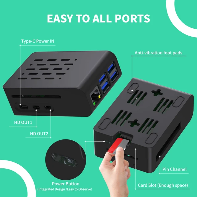 Alt view image 4 of 5 - TRASKIT Starter Kit for Raspberry Pi 5 4GB RAM,Pre-Loaded 64GB Edition Pi OS