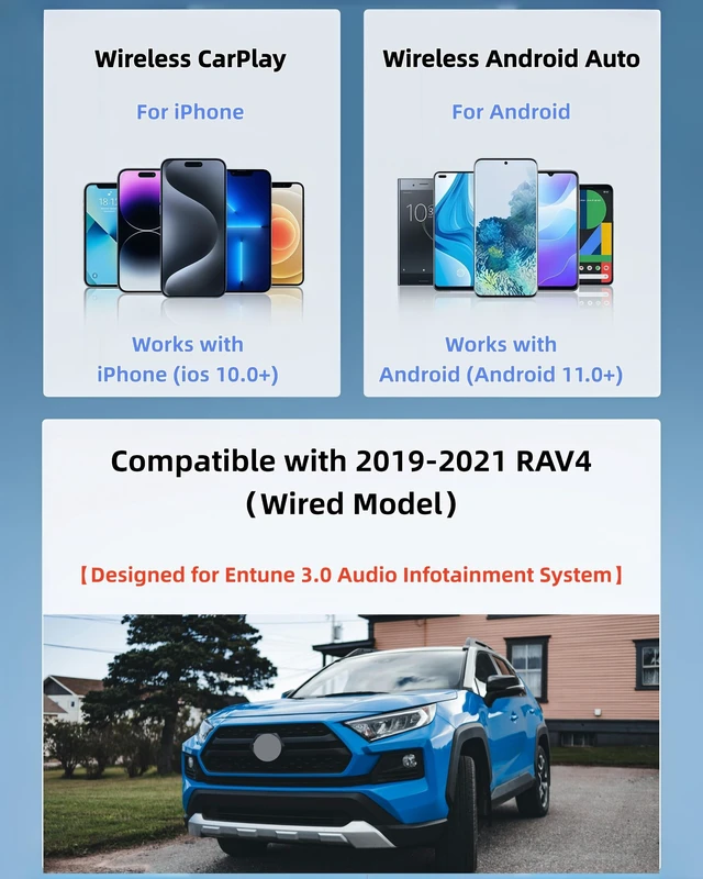 Alt view image 3 of 5 - Lugzix Compatible with 2019-2021 RAV4Wired Model Wireless Adapter