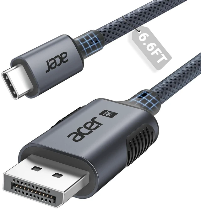 Main image of Acer USB C to Display Port 1.4 Cable 6.6FT(8K@60Hz 4K@240Hz) Unidirectional