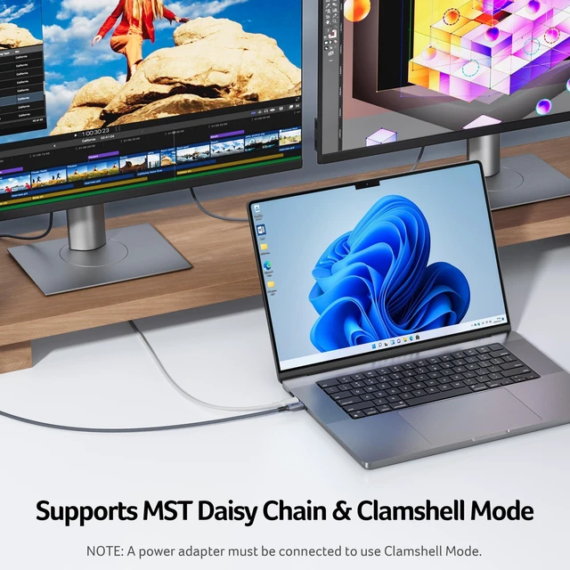 Alt view image 5 of 5 - Acer USB C to Display Port 1.4 Cable 6.6FT(8K@60Hz 4K@240Hz) Unidirectional
