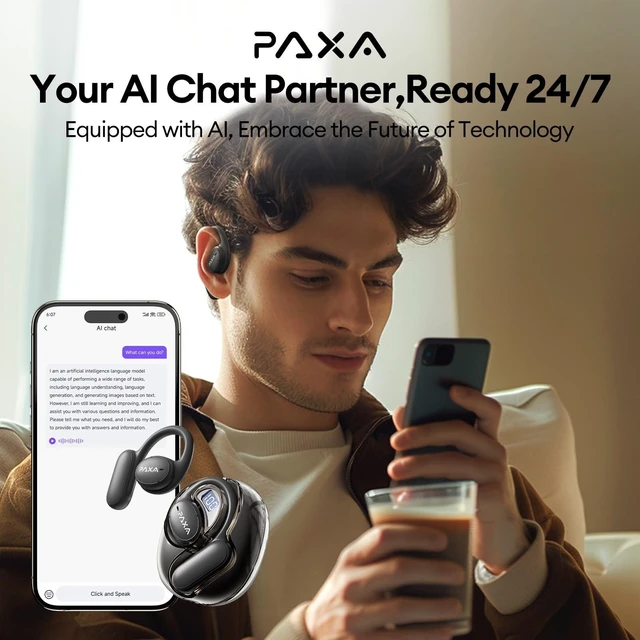 Alt view image 4 of 5 - PAXA Ai Translation Earbuds Open Ear Earbuds,Real Time Language Translator