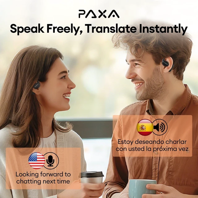 Alt view image 3 of 5 - PAXA Ai Translation Earbuds Open Ear Earbuds,Real Time Language Translator