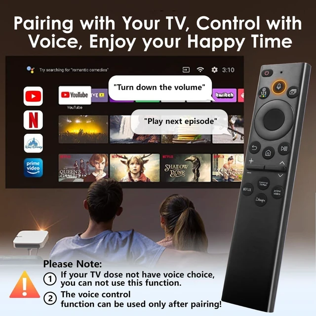 Alt view image 3 of 5 - Solar Voice Remote Replacement for Samsung TV, BN59-01385A Rechargeable Smart TV Remote Control with USB-C Charging, Compatible with Samsung The Frame, Neo QLED, QLED, Crystal UHD 4K 8K TV