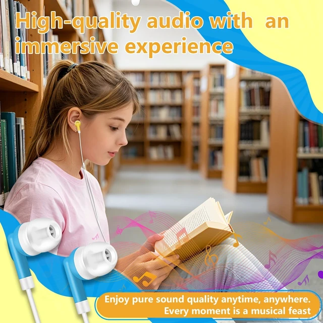 Alt view image 5 of 5 - CNSZSLZ 50 Pack USB C Kids Earbuds Bulk Wired for Classroom School Students
