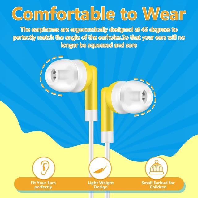 Alt view image 2 of 5 - CNSZSLZ 50 Pack USB C Kids Earbuds Bulk Wired for Classroom School Students