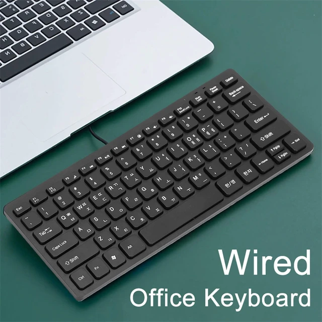 Alt view image 2 of 5 - Denash Wired Korean Keyboard, 78 Keys Spill Proof Slim Hangul Layout Keyboard, USB Plug and Play Lightweight Keypad for Computer Laptop PC