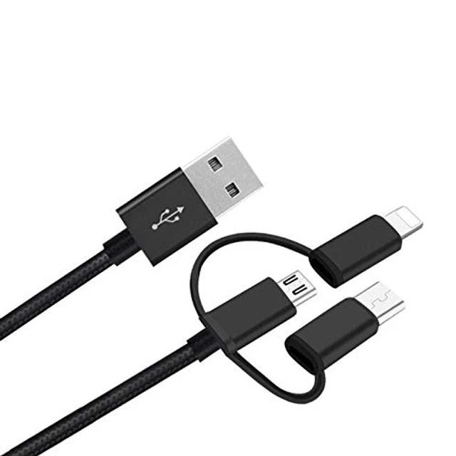 Alt view image 2 of 5 - BoxWave Cable Compatible with NEOFYTE Portable Monitor for Laptop T14P (14 in) - AllCharge 3-in-1 Cable - Jet Black