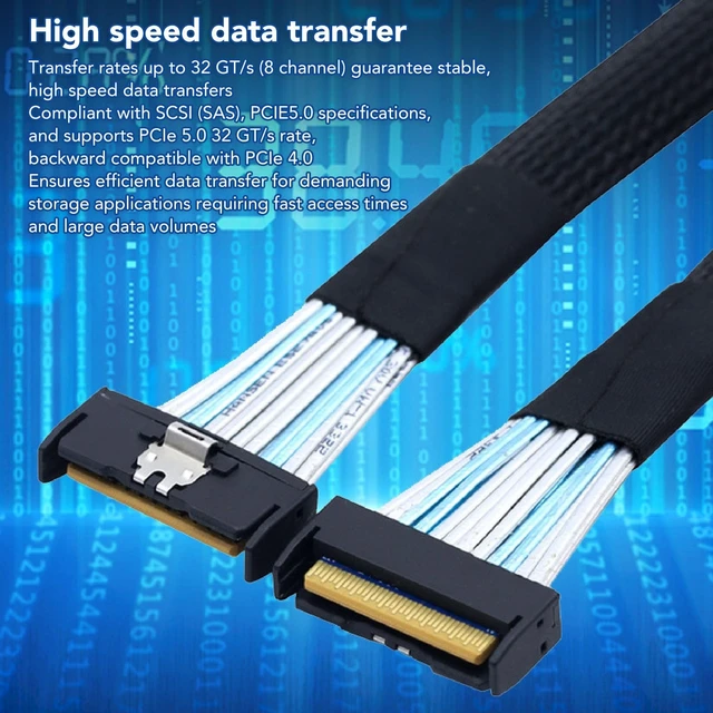 Alt view image 3 of 5 - goodstumbler Mcio 8I to Mcio 8I Cable - High Speed Pcie 5.0 74Pin, 32 Gt S, Mcio X8 to Mcio X8, Ideal for Servers & Data Centers, 19.7in Length