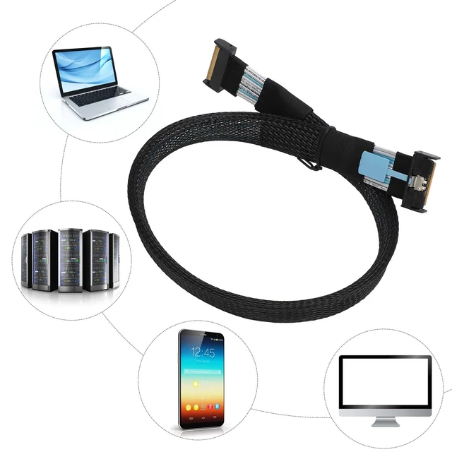 Alt view image 2 of 5 - goodstumbler Mcio 8I to Mcio 8I Cable - High Speed Pcie 5.0 74Pin, 32 Gt S, Mcio X8 to Mcio X8, Ideal for Servers & Data Centers, 19.7in Length
