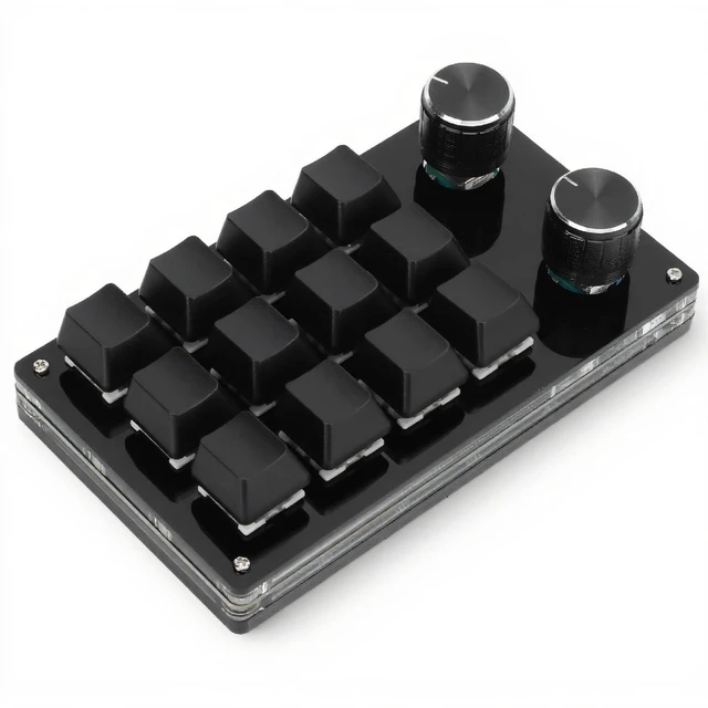 Main image of Cryfokt One Handed Programmable Mechanical Keyboard, 12 Keys Programmable Macro Keyboard with Knob Plug and Play Multifunctional Mechanical Gaming Keypad Function Keypad for
