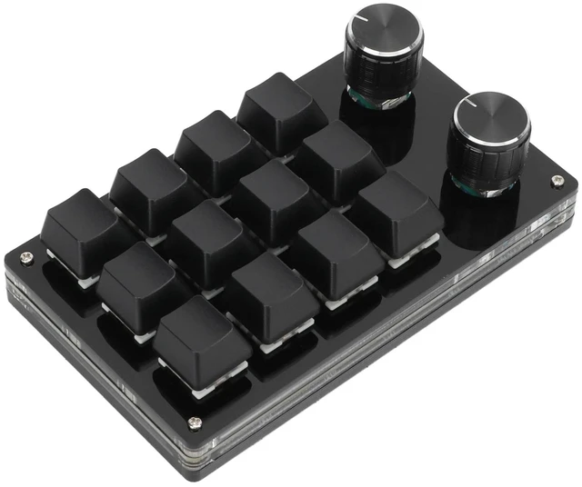 Alt view image 5 of 5 - Cryfokt One Handed Programmable Mechanical Keyboard, 12 Keys Programmable Macro Keyboard with Knob Plug and Play Multifunctional Mechanical Gaming Keypad Function Keypad for