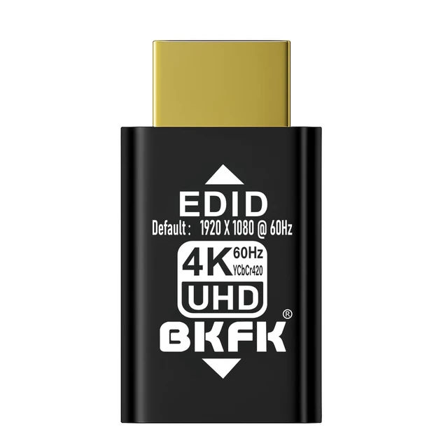 Alt view image 2 of 3 - BKFK HDMI EDID Emulator, Passthrough Display Adapter, Default Resolution Dummy Plug, Headless Ghost for HDMI Switches, Extenders, AV Receivers, Video Splitters(GM-4K60Hz-default1080P-4P)
