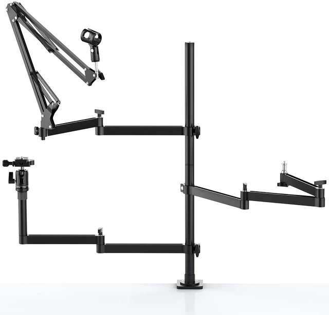 Main image of Live Broadcast Boom Arm, ULANZI Flexible Desk Mount Camera Arm Clamp Webcam Stand, Microphone Boom Arm for Blue Yeti Snowball Yeti Nano, Webcam, Camera, LED Light, Voice Recording, Podcasting
