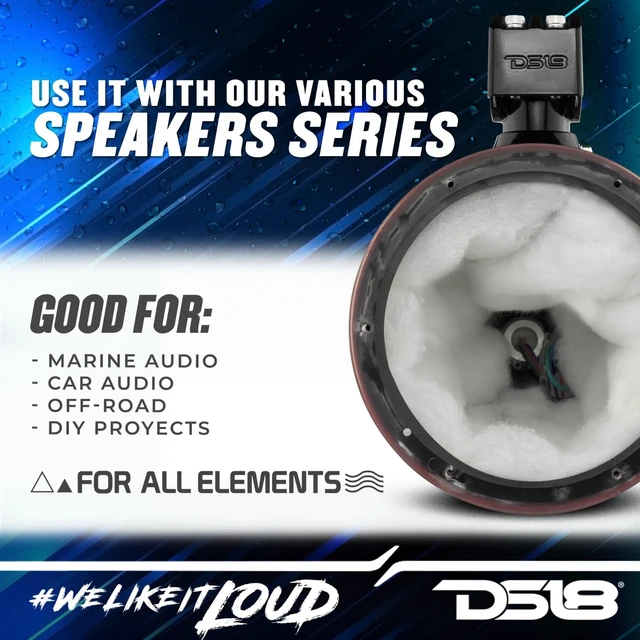 Alt view image 3 of 5 - DS18 Marine and Powersports Empty Tower Speaker Pod with LED RGB Lights & Grill - Fits 8" Speaker - White - Speaker not Included - Great for Boats, Jeeps, ATV, UTV, Powersports, Golf Car, All elements