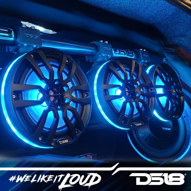 Alt view image 5 of 5 - DS18 Marine and Powersports Empty Tower Speaker Pod with LED RGB Lights & Grill - Fits 8" Speaker - White - Speaker not Included - Great for Boats, Jeeps, ATV, UTV, Powersports, Golf Car, All elements