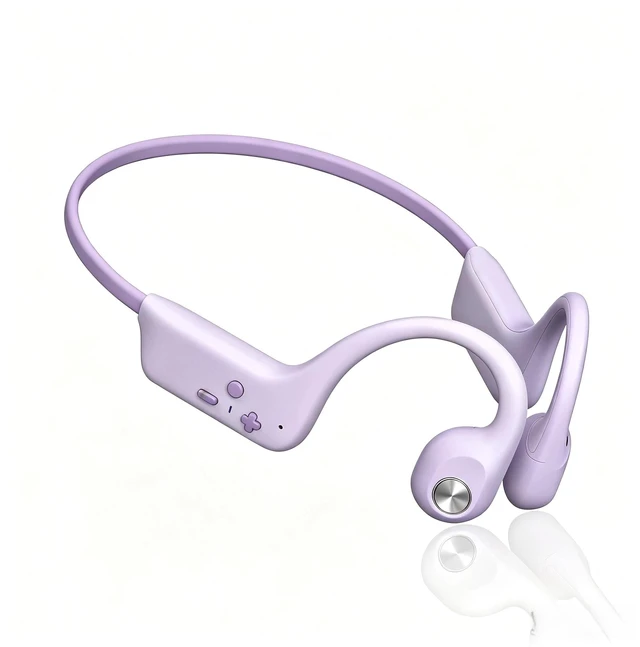 Main image of 2026 Bone Conduction Bluetooth 6.0 Headphones, Open-Ear Headset with Mic, Type-C Charging, 10-Hour Battery Life, IPX5 Sweatproof, Dual-Device Connection, 22g Comfort, for Office & Sports (Purple