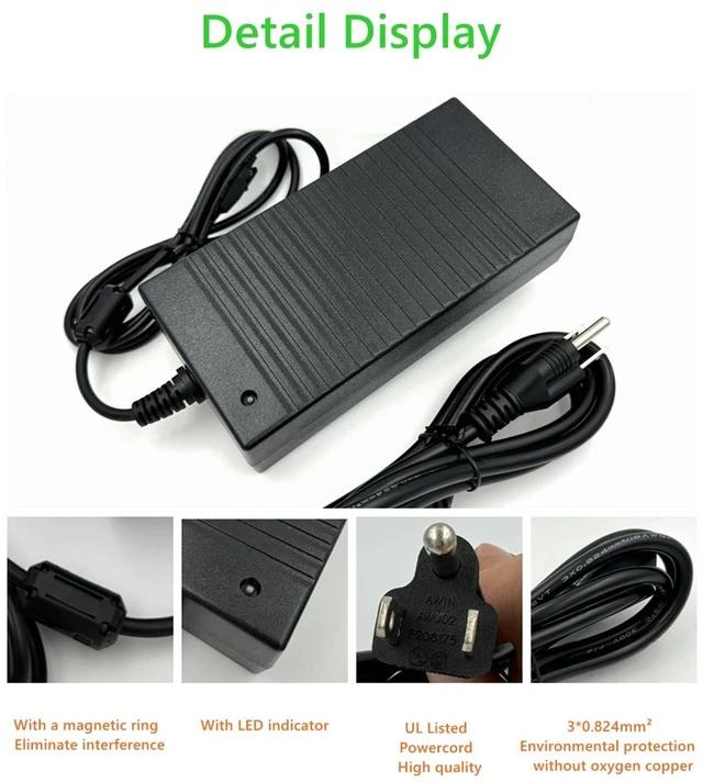 Alt view image 4 of 5 - AC to DC Adapter Switching Mode Power Supply Compatible with FANATEC Boost Kit 180 (8NM) CSL DD - DD Pro/GT (Gran Turismo) Endor6200-2400750P Endor6200-2400750-15C01