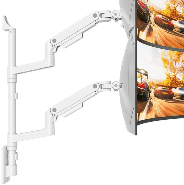 Main image of ARES WING Dual Monitor Wall Mount for 17-49 Inch Ultrawide Screens, White