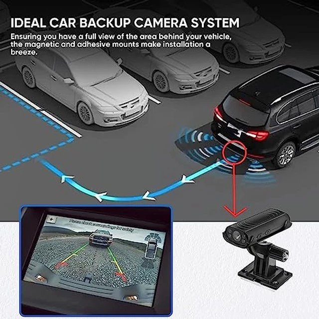 Alt view image 3 of 5 - Reverse Hitch Camera, 1080P Backup Camera, Night Vision Rear View Camera, Motion Detection, Magnetic Adhesive Mount for Cars, RVs, Trucks