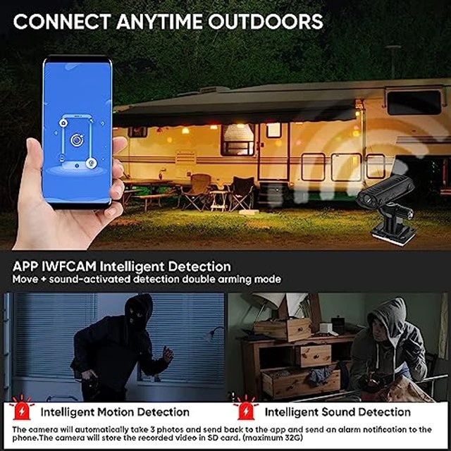 Alt view image 4 of 5 - Reverse Hitch Camera, 1080P Backup Camera, Night Vision Rear View Camera, Motion Detection, Magnetic Adhesive Mount for Cars, RVs, Trucks