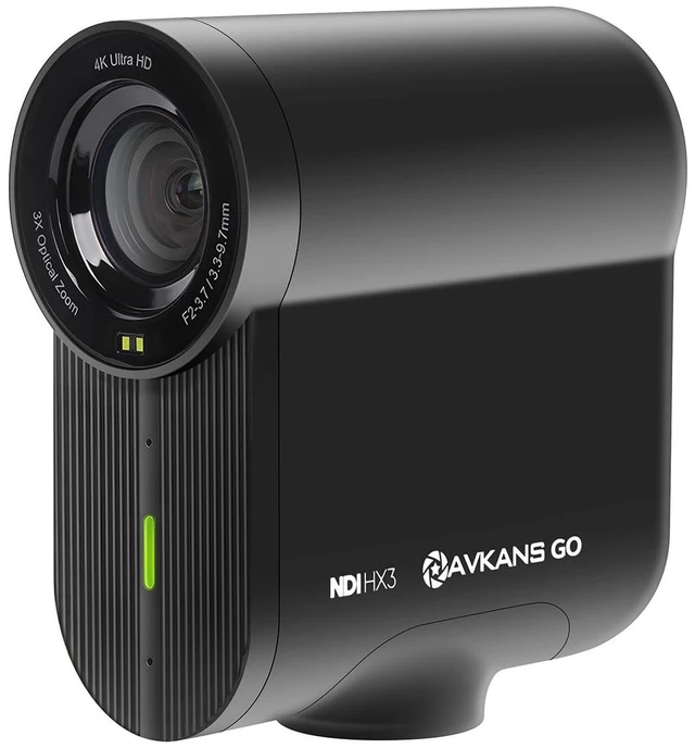 Main image of AVKANS Go Wireless Live Streaming Camera 4K with NDI HX3 HDMI USB Outputs, Wide-Angle Gamechanger Webcam with SD Card Video Recording for Church, Baseball, Softball, Volleyball...