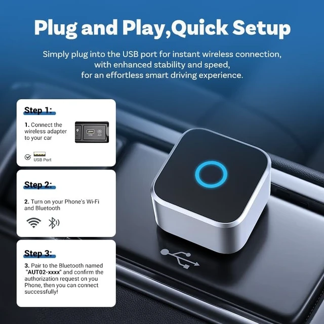 Alt view image 2 of 5 - sowkim 2026 Upgraded Wireless CarPlay Adapter, Fast Auto Connect, Stable Connection, Mini Size Plug & Play Adapter for iPhone & Android Auto Compatible Cars