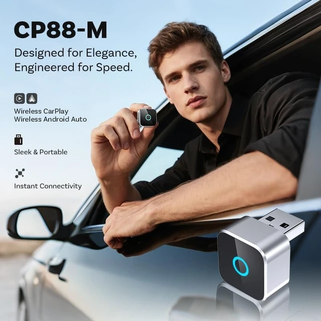 Alt view image 3 of 5 - sowkim 2026 Upgraded Wireless CarPlay Adapter, Fast Auto Connect, Stable Connection, Mini Size Plug & Play Adapter for iPhone & Android Auto Compatible Cars