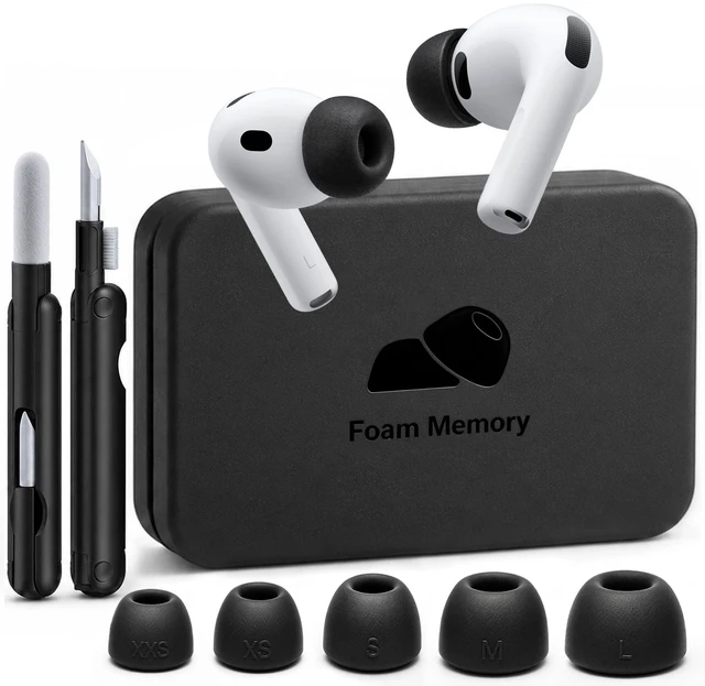 Main image of Tecolu Memory Foam Replacement Ear Tips for AirPods Pro 3 (5SIZE-White)