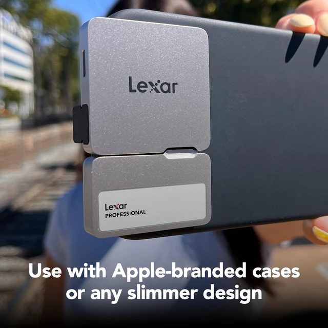 Alt view image 4 of 5 - Lexar 1TB Go Portable SSD w/Hub, 1050MB/s Read, USB 3.2 Gen2, Ultracompact