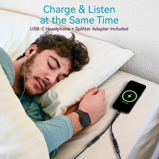Alt view image 2 of 5 - MEE audio Wired Sleep Earbuds & USB-C Audio & Charging Adapter