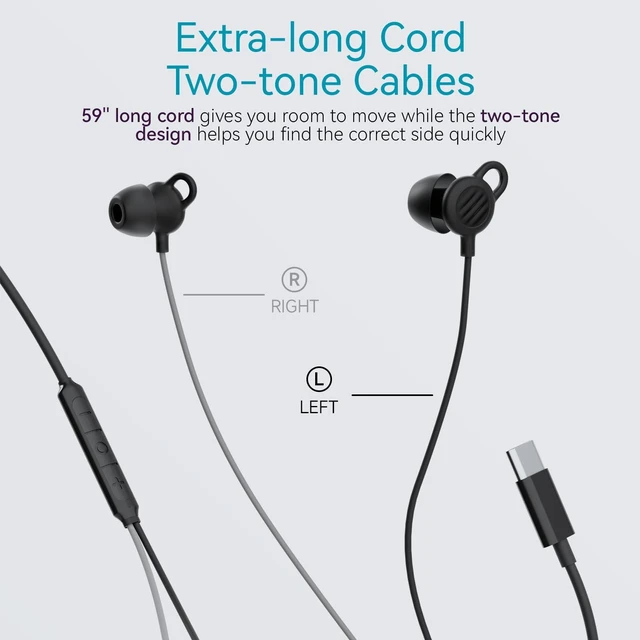 Alt view image 3 of 5 - MEE audio Wired Sleep Earbuds & USB-C Audio & Charging Adapter