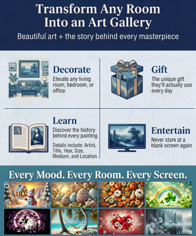 Alt view image 3 of 5 - Dreamscreens Digital Holiday Art USB - Art TV Holiday Edition